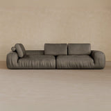 4 Seater Two Pieces 106 Inches-Full Grain Leather-Stone