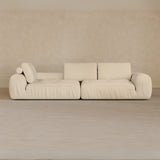 4 Seater Two Pieces 106 Inches-Top Grain Leather-Alabaster