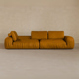 4 Seater Two Pieces 106 Inches-Top Grain Leather-Camel