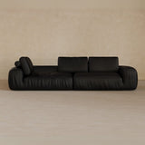 4 Seater Two Pieces 106 Inches-Top Grain Leather-Charcoal