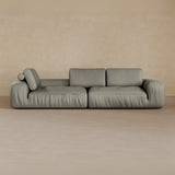 4 Seater Two Pieces 106 Inches-Top Grain Leather-Greige