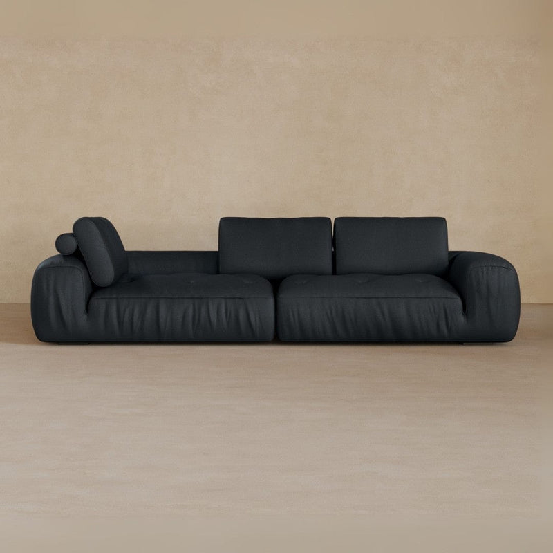 4 Seater Two Pieces 106 Inches-Top Grain Leather-Ink