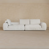4 Seater Two Pieces 106 Inches-Top Grain Leather-Ivory