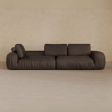 4 Seater Two Pieces 106 Inches-Top Grain Leather-Mink