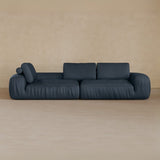 4 Seater Two Pieces 106 Inches-Top Grain Leather-Navy