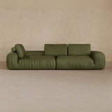 4 Seater Two Pieces 106 Inches-Top Grain Leather-Olive