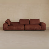 4 Seater Two Pieces 106 Inches-Top Grain Leather-Oxblood
