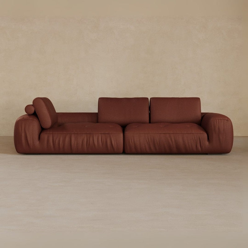 4 Seater Two Pieces 106 Inches-Top Grain Leather-Oxblood