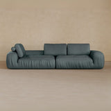 4 Seater Two Pieces 106 Inches-Top Grain Leather-Pewter