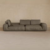 4 Seater Two Pieces 106 Inches-Top Grain Leather-Stone