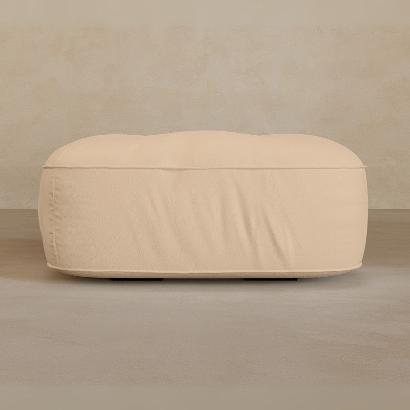 Ottoman-Full Grain Leather-Chalk