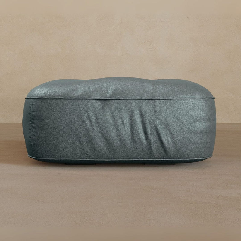 Ottoman-Full Grain Leather-Pewter