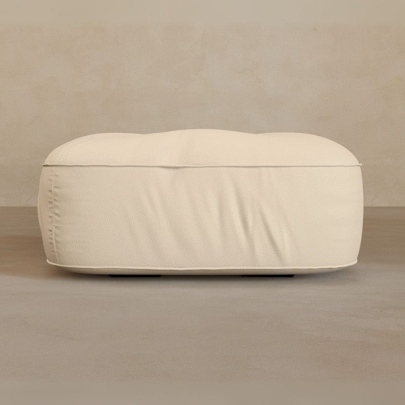Ottoman-Top Grain Leather-Alabaster