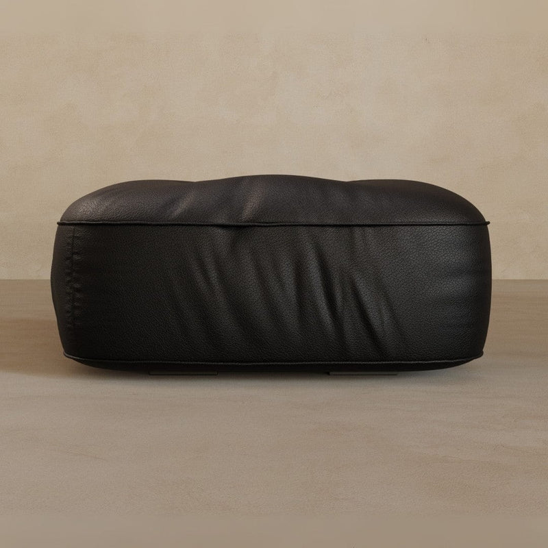 Ottoman-Top Grain Leather-Charcoal