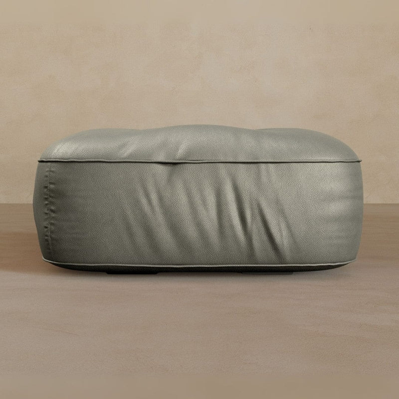 Ottoman-Top Grain Leather-Greige