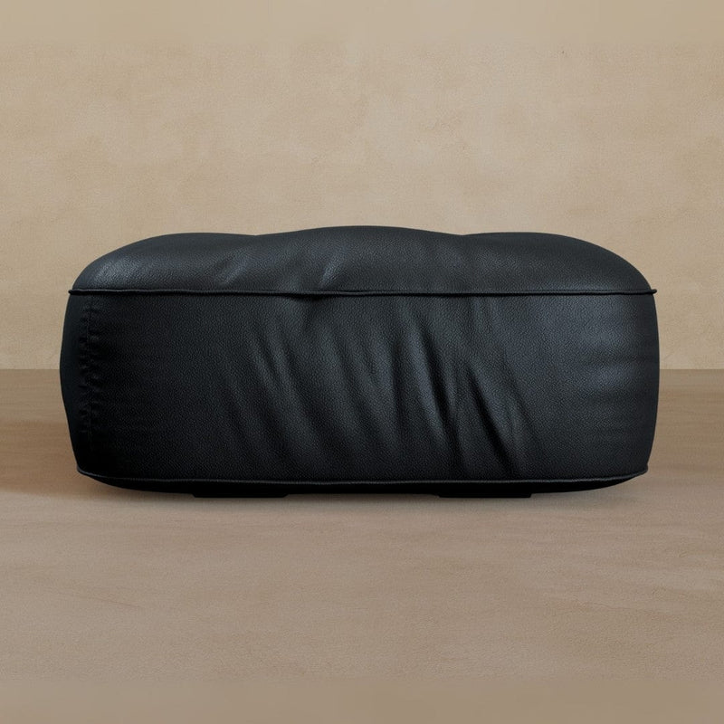 Ottoman-Top Grain Leather-Ink