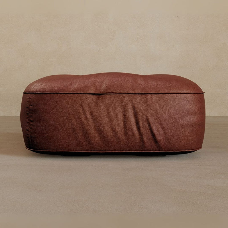 Ottoman-Top Grain Leather-Oxblood