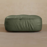 Ottoman-Top Grain Leather-Sage