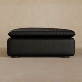 Ottoman-Full Grain Leather-Charcoal