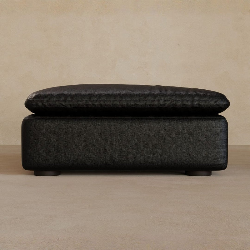 Ottoman-Full Grain Leather-Charcoal