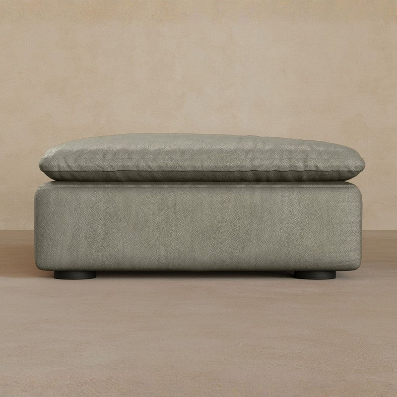 Ottoman-Full Grain Leather-Greige