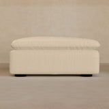 Ottoman-Full Grain Leather-Linen