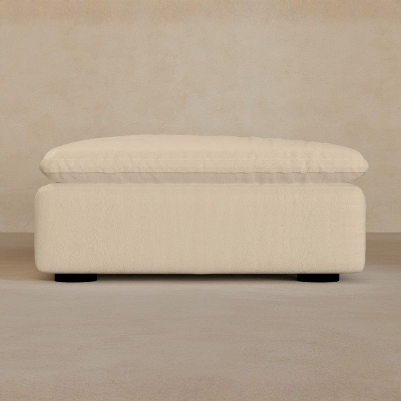 Ottoman-Full Grain Leather-Linen