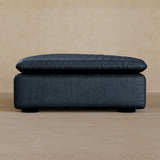 Ottoman-Full Grain Leather-Navy