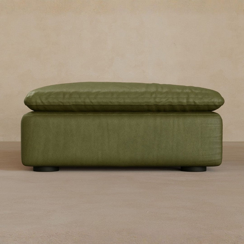 Ottoman-Full Grain Leather-Olive