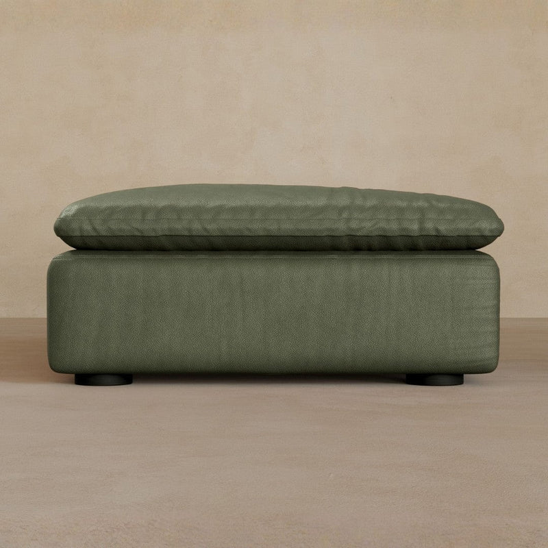 Ottoman-Full Grain Leather-Sage