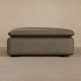 Ottoman-Full Grain Leather-Stone