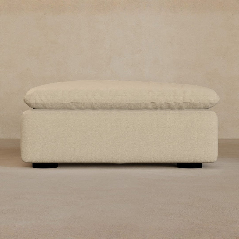 Ottoman-Top Grain Leather-Alabaster