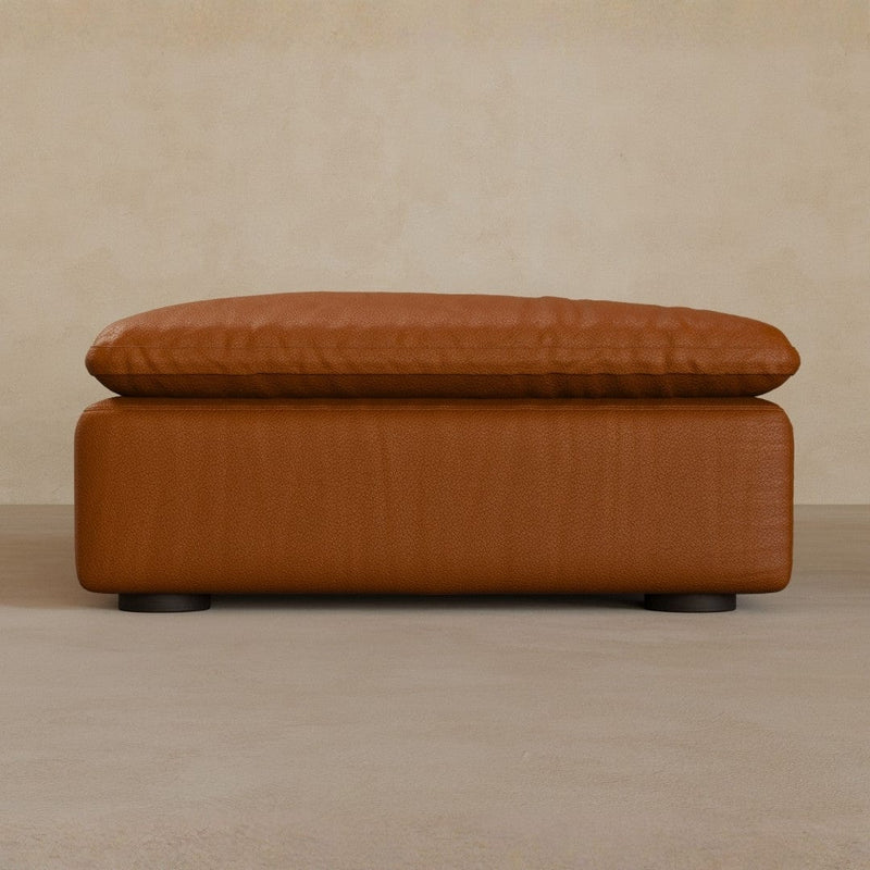 Ottoman-Top Grain Leather-Brandy