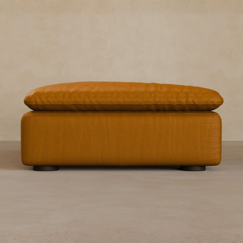 Ottoman-Top Grain Leather-Camel