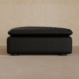 Ottoman-Top Grain Leather-Charcoal