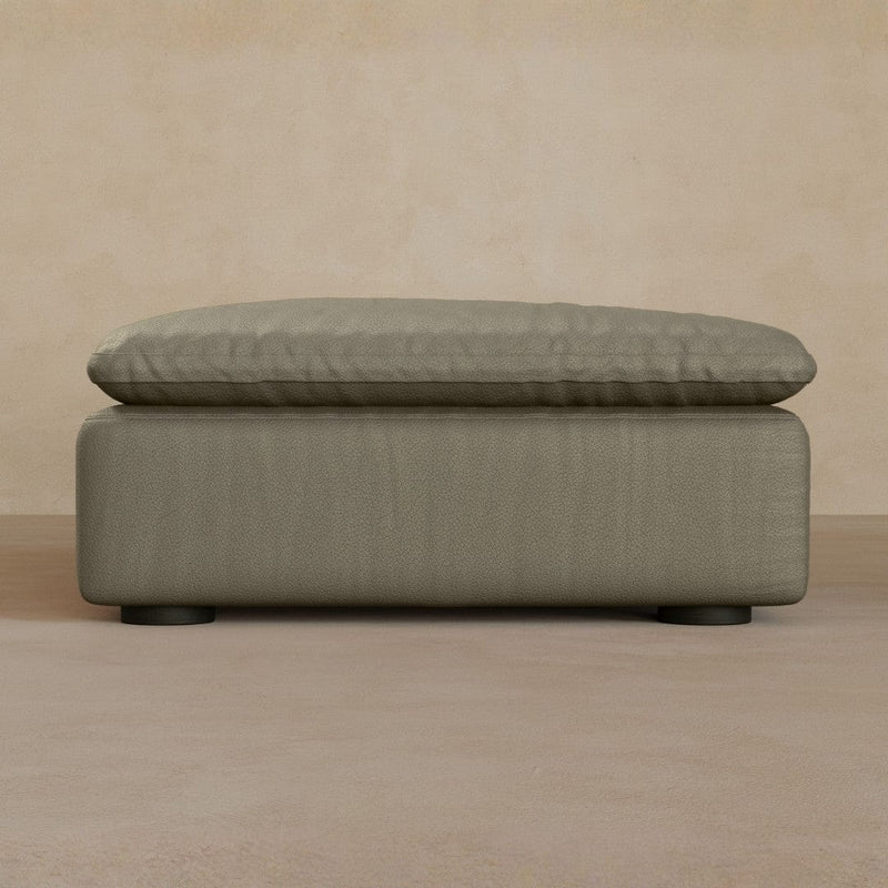 Ottoman-Top Grain Leather-Greige