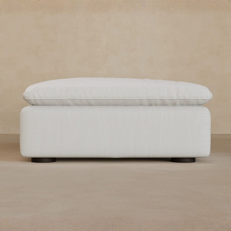 Ottoman-Top Grain Leather-Ivory