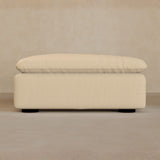 Ottoman-Top Grain Leather-Linen