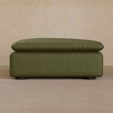 Ottoman-Top Grain Leather-Olive