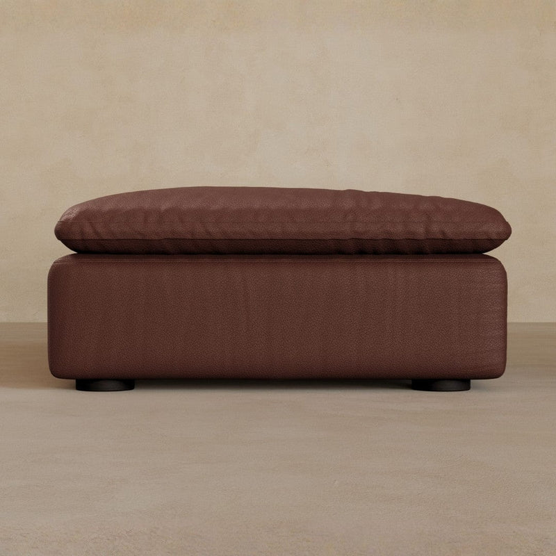 Ottoman-Top Grain Leather-Oxblood