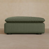 Ottoman-Top Grain Leather-Sage