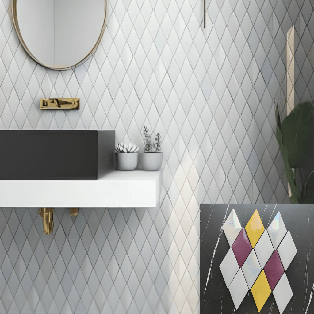 Yellow Purple Rhombus Mosaic Tile – Articture