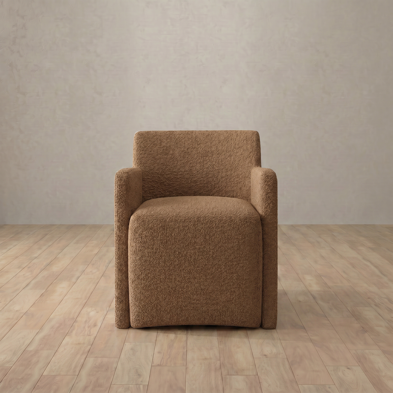 Upholstered Signature Dining Armchair — Toffee