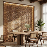 Weave Cube Wood Mosaic Wall Panel