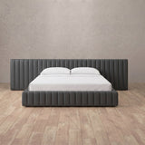 Performance Leather Smoke — Extended Headboard
