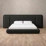 Boucle Charcoal — Extended Headboard