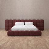 Linen Blend Burgundy — Extended Headboard