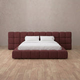 Linen Blend Burgundy — Extended Headboard