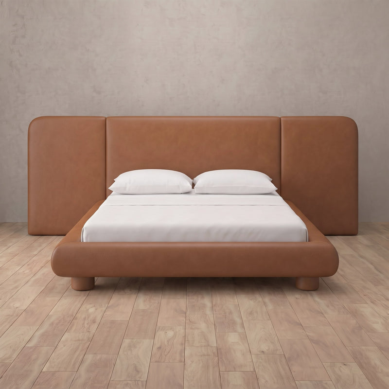 Milano Bed — Performance Leather Cognac