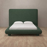 Linen Blend Forest Green — Full Height Headboard